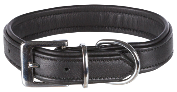 Active Comfort halsband, läder, M: 36-43 cm/30 mm, svart