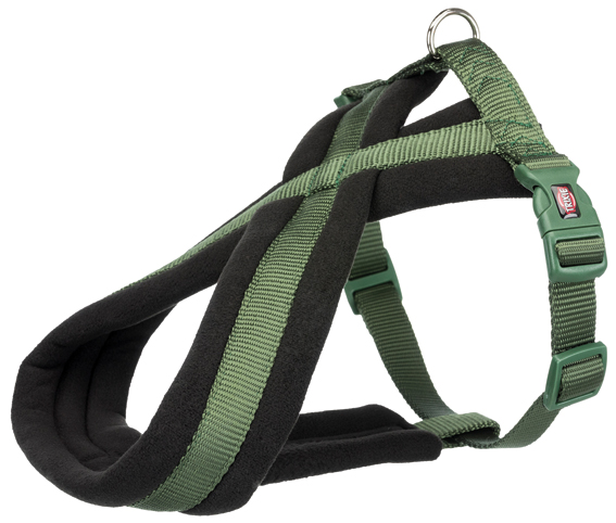 Premium touring sele, M: 45-80 cm/25 mm, skogsgrön
