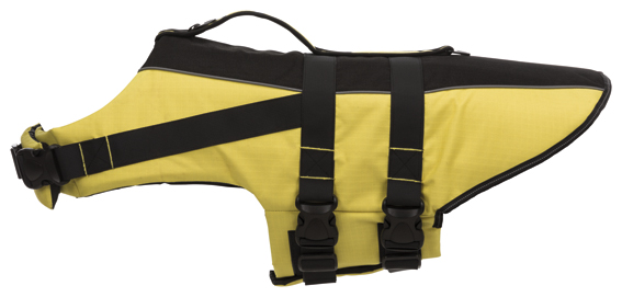 Flytväst för hund,XL: 65 cm: 60-96 cm, gul/svart
