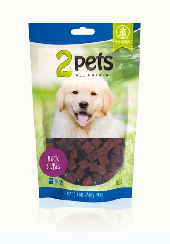 2pets Dogsnack Duck Cubes, 100 g