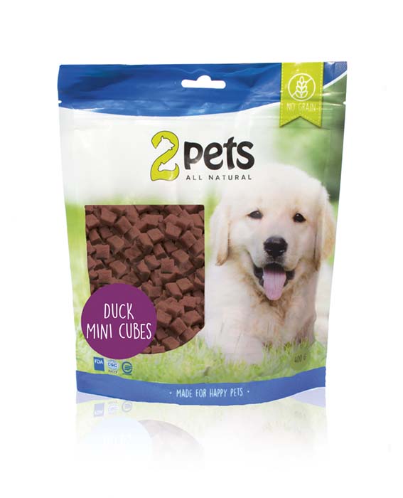 2pets Dogsnack Duck MiniCubes, 400 g