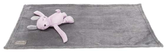 Junior cuddly set filt/kanin, plysch, 75 x 50 cm, grå/ljuslila