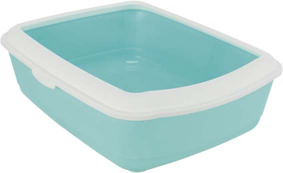 Kattlåda Classic m kant, 37 * 15 * 47 cm, mint/vit