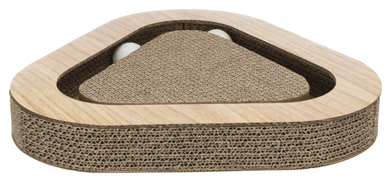 Klöstriangel med leksak, wellpapp, Catnip, 36 x 5 x 36/36 cm