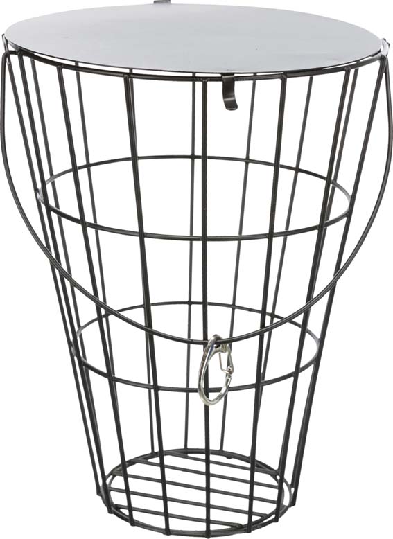 Höhäck, hängande, med lock, metall, 21 cm