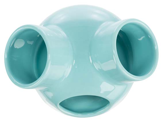 Keramikhus med 3 ingångar, mus, ø 12 * 10 cm, turkos