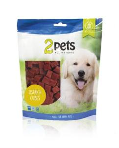 2pets Dogsnack Ostrich Cubes, 400 g
