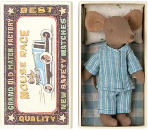 Storebror mus i pyamas m tändsticksask