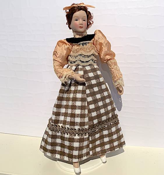 Dam mamma kvinna rutig