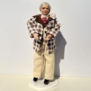 Herre morfar farfar avtagbar rutig kavaj