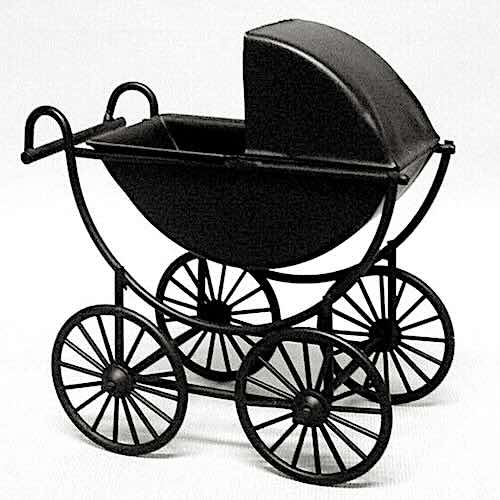 Barnvagn för dockor svart