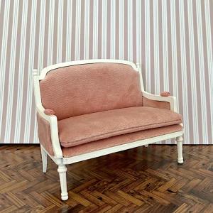 Soffa Louis XVI rosa creme