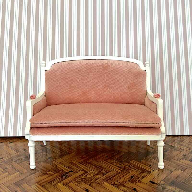 Soffa Louis XVI rosa creme
