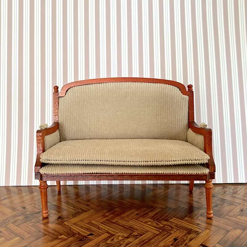 Soffa Louis XVI grå brun