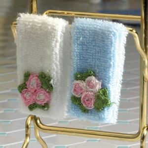 2 mjuka handdukar vit blå