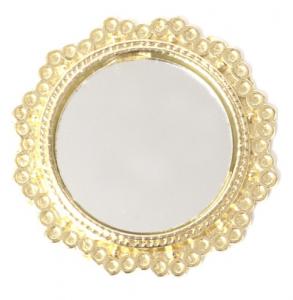 Spegel rund guldfärgad