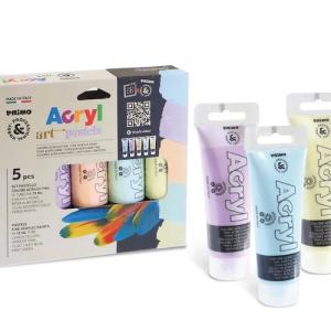 5 st Hobbyfärg Primo Art pastels 75 ml