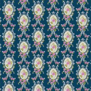 Tapet Viktoriansk medaljong blå