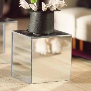 Sidobord art deco/modernt spegelbord kub