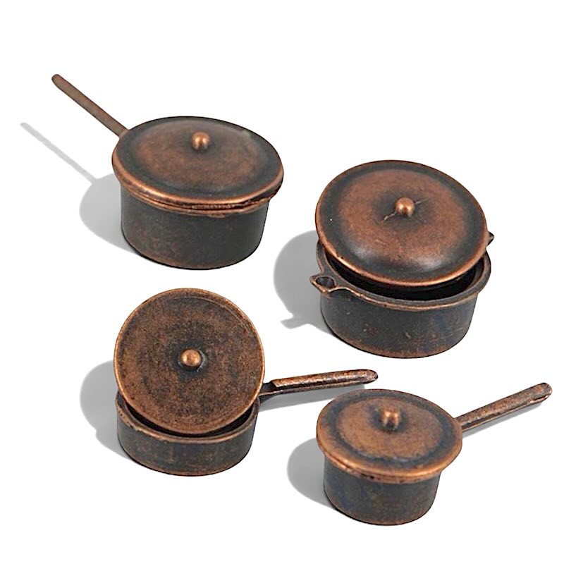 4 st Kastruller bronsfärgade
