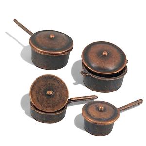 4 st Kastruller bronsfärgade
