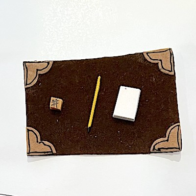 Skrivbordsunderlägg set brun