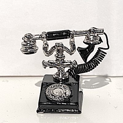 Telefon gammeldags svart