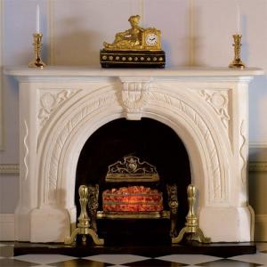 Öppen spis carved stone