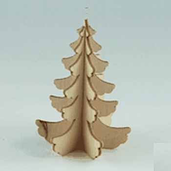 Julgran bordsdekor trä miniatyr 4 cm