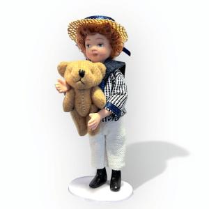 Nalle till dockhusbarnen 4,5 cm brun