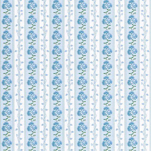 Tapet blå aster randig