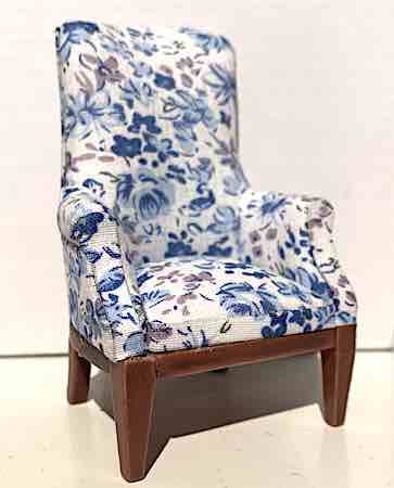 Fåtölj blå blommor fireside chair lyx