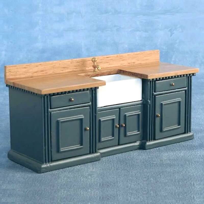 Köksbänk badrumskommod blå shaker-stil