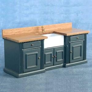 Köksbänk badrumskommod blå shaker-stil