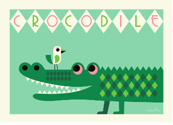 Affisch poster KROKODIL the crocodile Ingela Arrhenius
