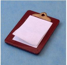 Anteckningsblock, clipboard m papper