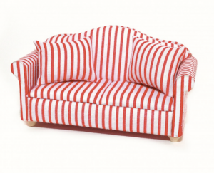 Soffa röd vit randig