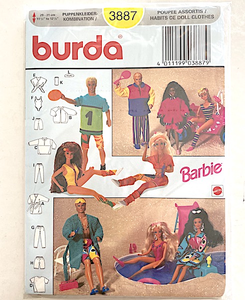 Barbie sommarkläder #3887 Burda mönster