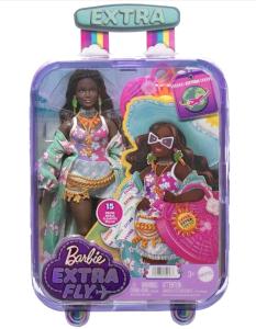 Barbie Extra Fly, black Barbie Travel Doll with tropical outfit NIB