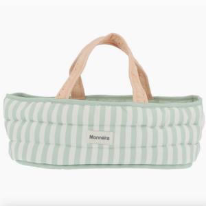 Docka bärsäng 34 cm, grön randig