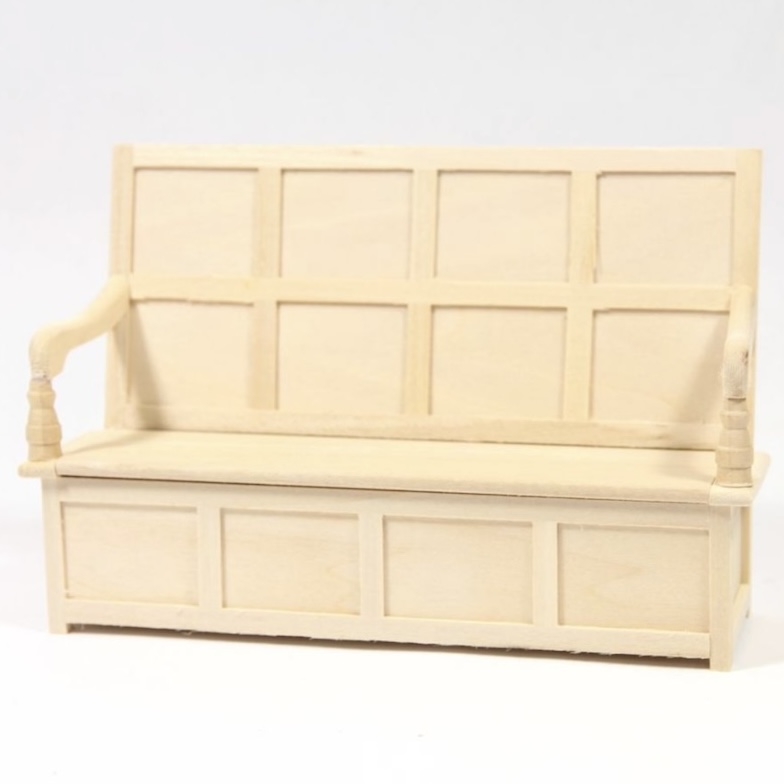 Soffa träsoffa m lock omålad