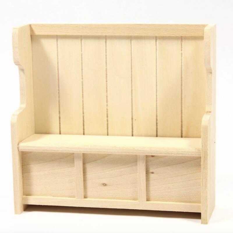 Soffa träsoffa m lock omålad (b)