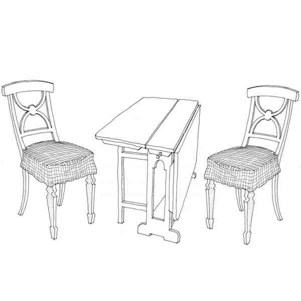 2 st Bellmanstolar + slagbord byggsats