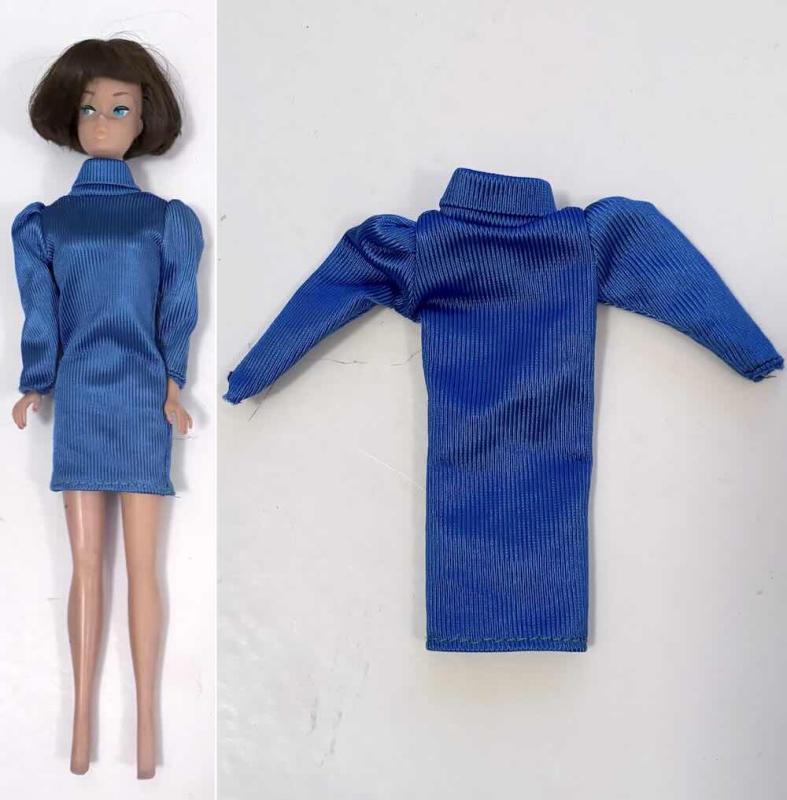 Blå klänning puffärm