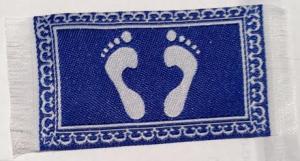 Matta badrum badrumsmatta fotavtryck blå