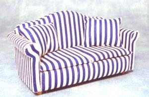 Soffa navy blå-och vitrandig