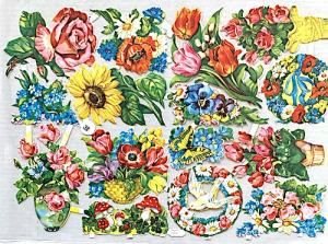 Bokmärken blommor duvor retro