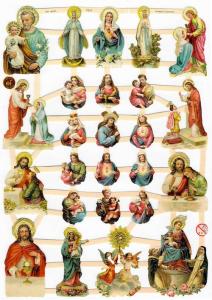 Bokmärken Jesusbarnet Maria Josef änglar EF