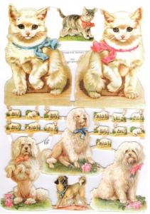 Bokmärken katter hundar retro