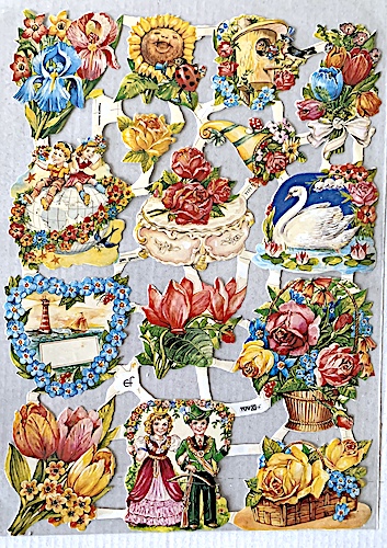 Bokmärken blommor vår kärlek retro